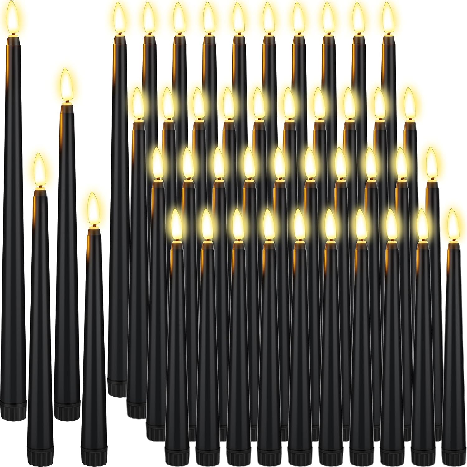 48 Pcs Flameless LED Taper Candles for Elegant Decor
