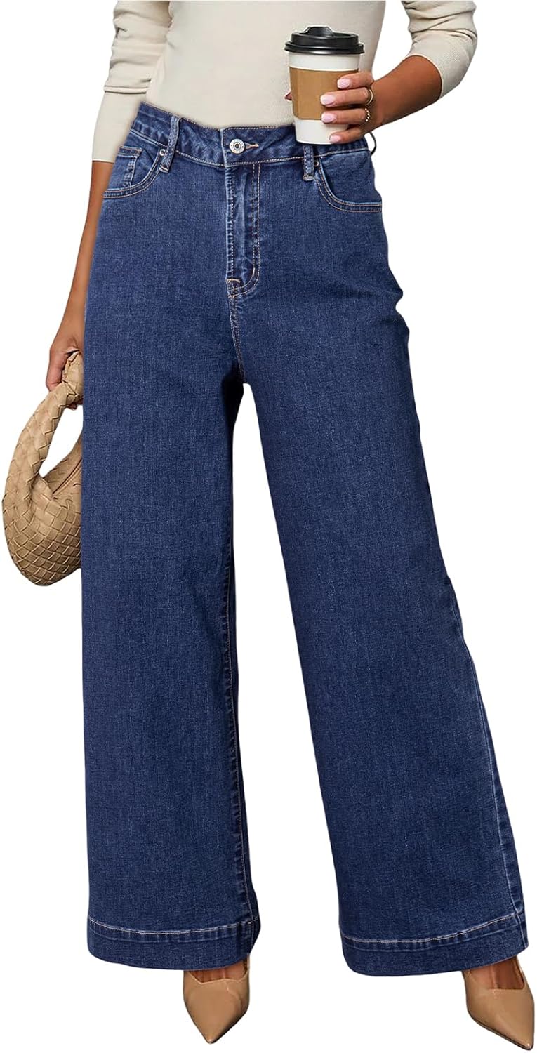 Dokotoo Women's High Waisted Wide Leg Jeans for Casual Style