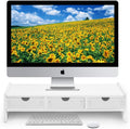 VALEN Monitor Stand Riser with 3 Drawers - Ergonomic Desk Organizer