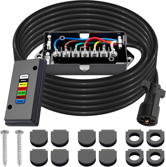 CheeMuii 15 FT Trailer Wiring Harness Kit for Heavy Duty Use