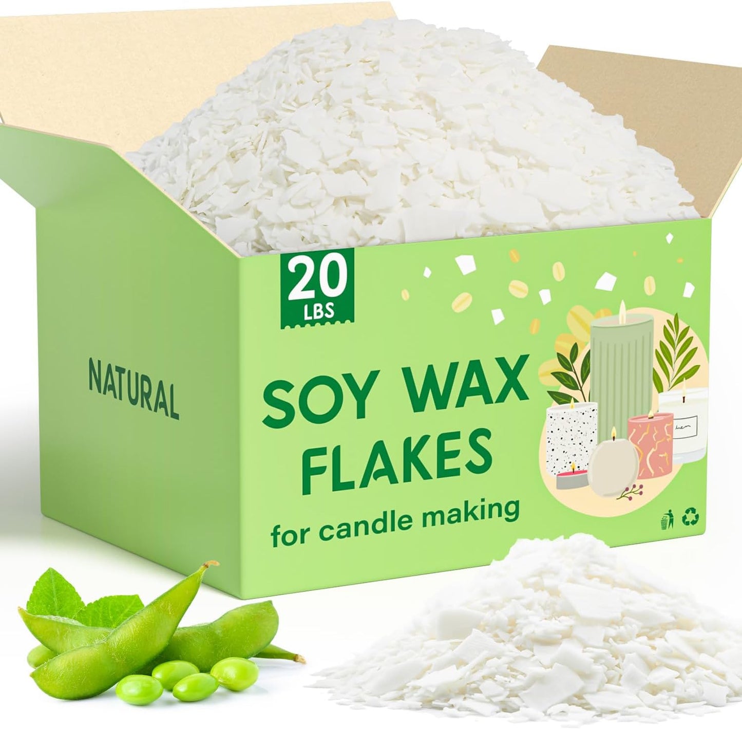 Natural Soy Wax Flakes for Candle Making - Pure & Organic