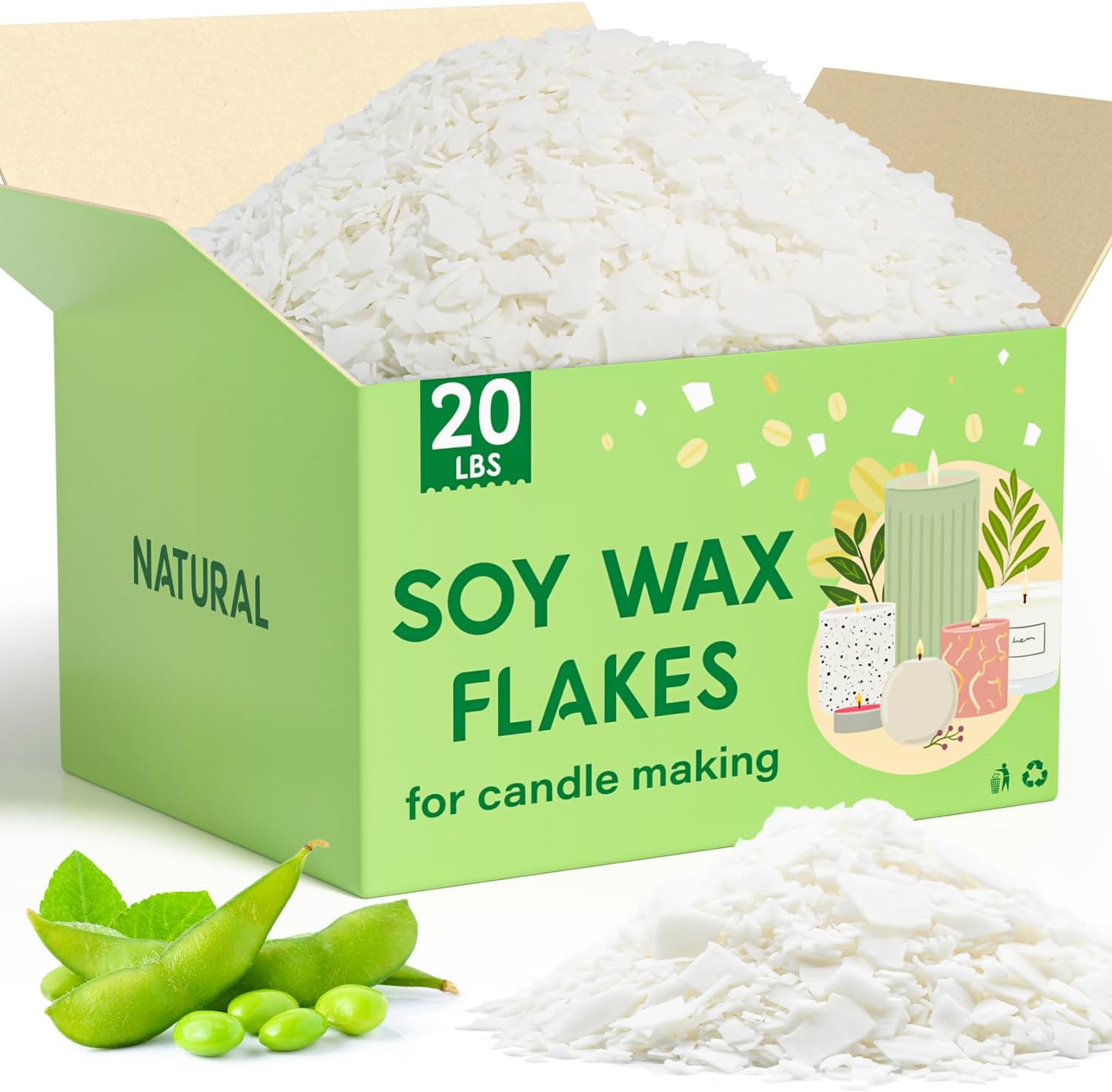 Natural Soy Wax Flakes for Candle Making - Pure & Organic