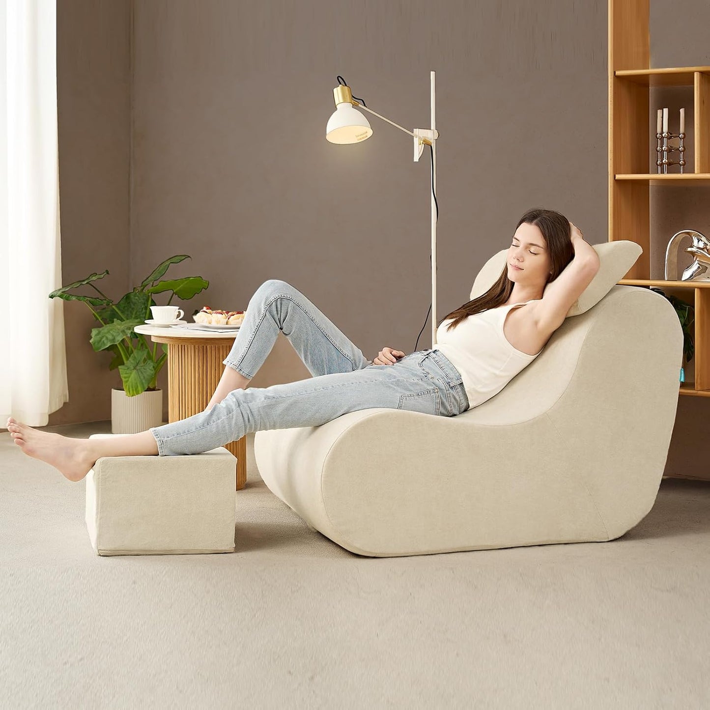 Hansleep Cozy Bean Bag Chair with Waist Support