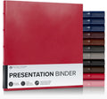 Gallery Leather 3 Ring Binder with Plastic Sleeves - Camden Red