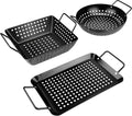 Small Non-Stick 3 Piece Grill Basket Set - Easy Toss & Grill