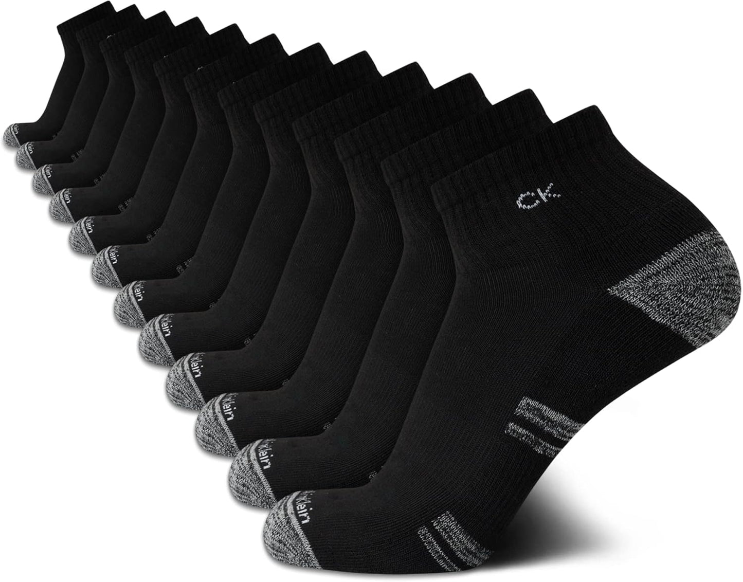 Calvin Klein Men's High Quarter Socks - 12 Pack for Comfort