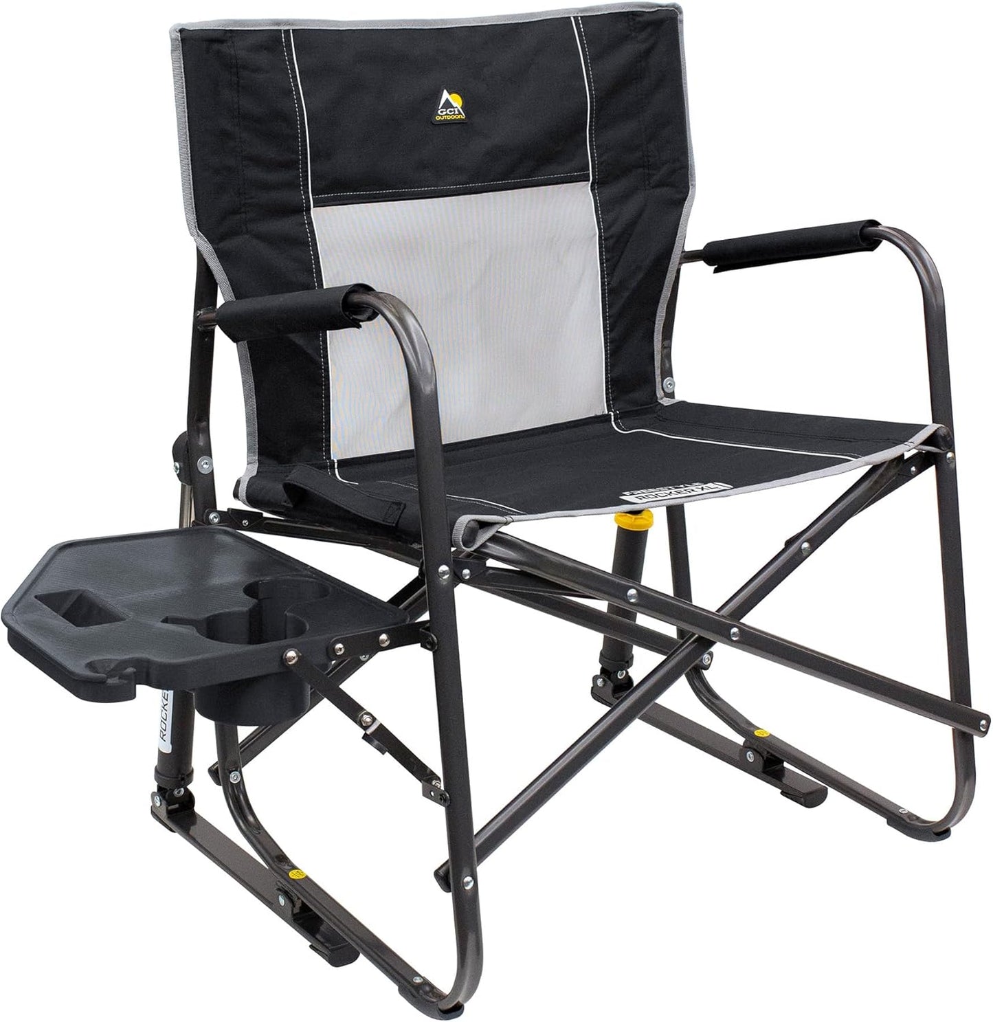 Portable Rocking Chair with Armrests & Side Table