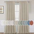 Linen Curtains Semi Sheer Panels 52 in x 96 in - Elegant Natural