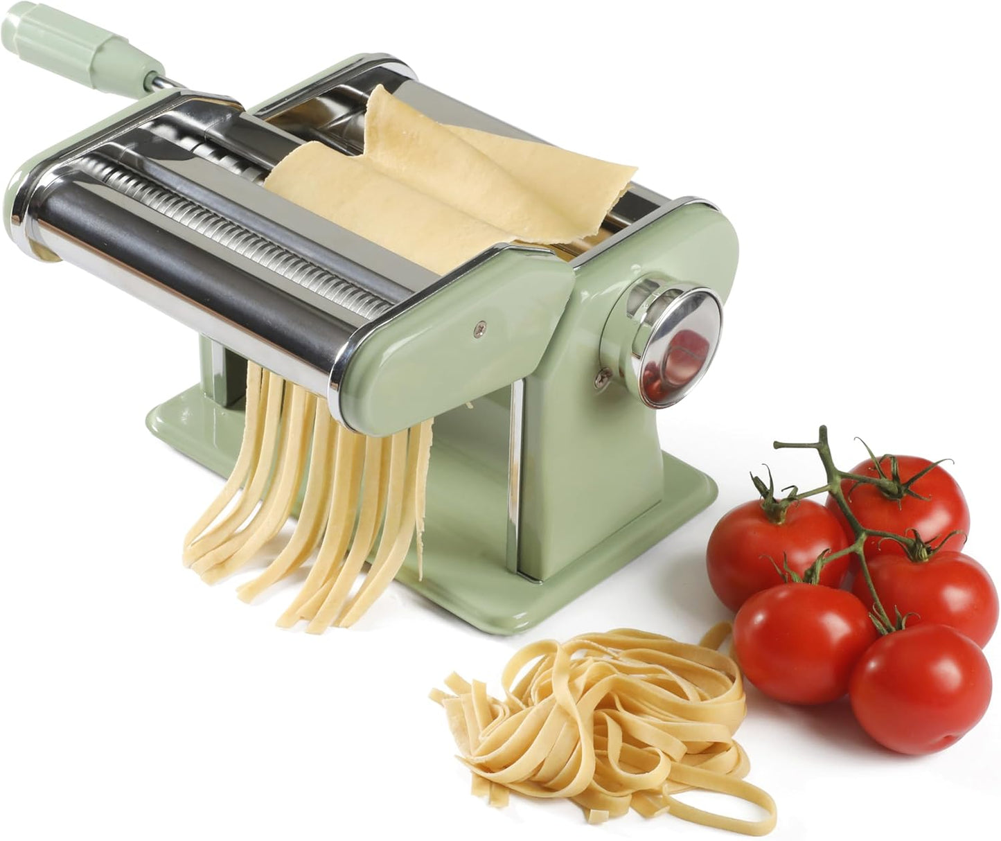 Manual Pasta Maker Machine for Homemade Spaghetti & Fettuccini