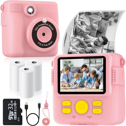 Kids' Instant Print Camera Bundle - Print Anywhere, Anytime!