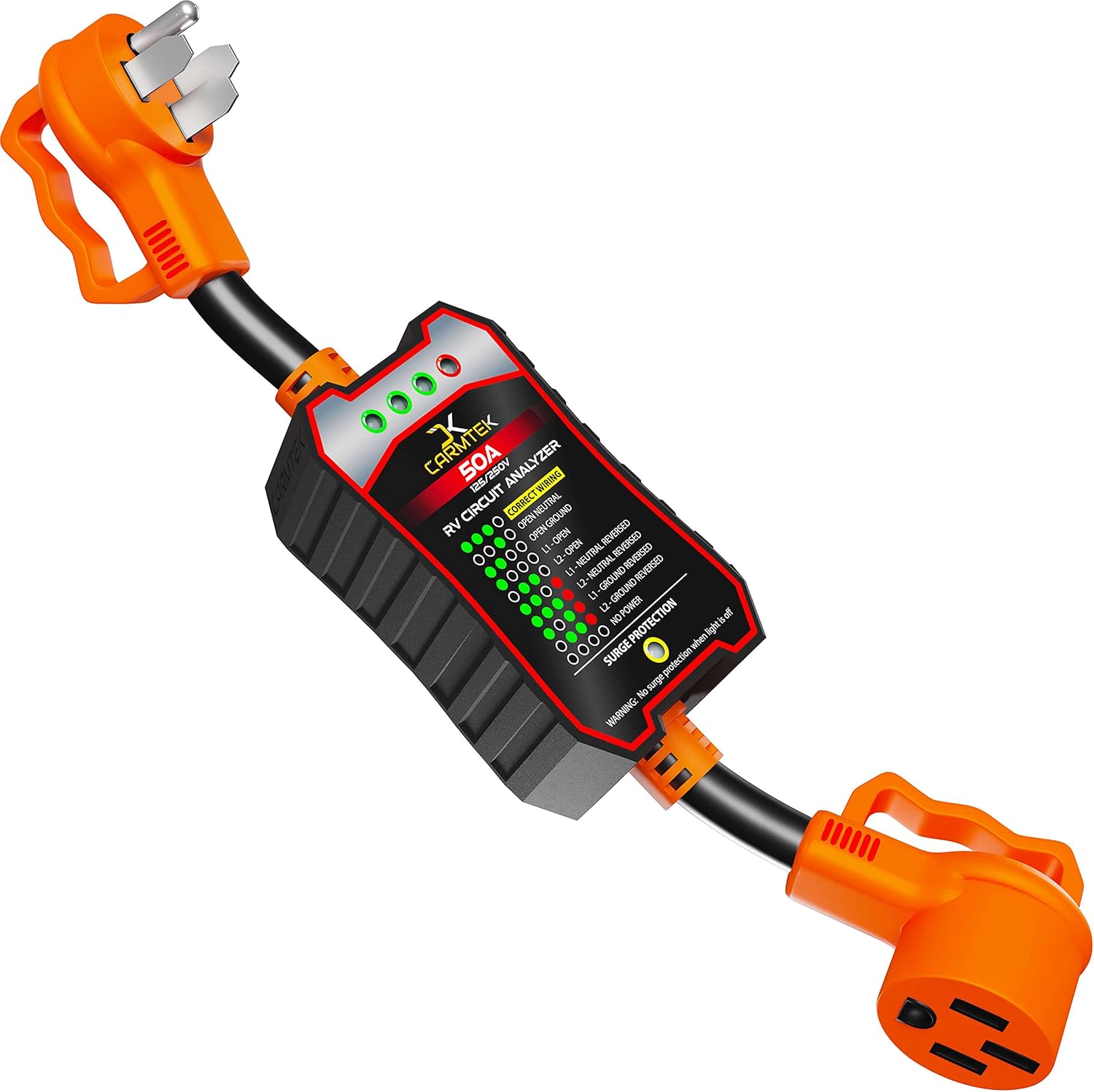 CARMTEK RV Surge Protector 50 Amp - Smart Voltage Defender