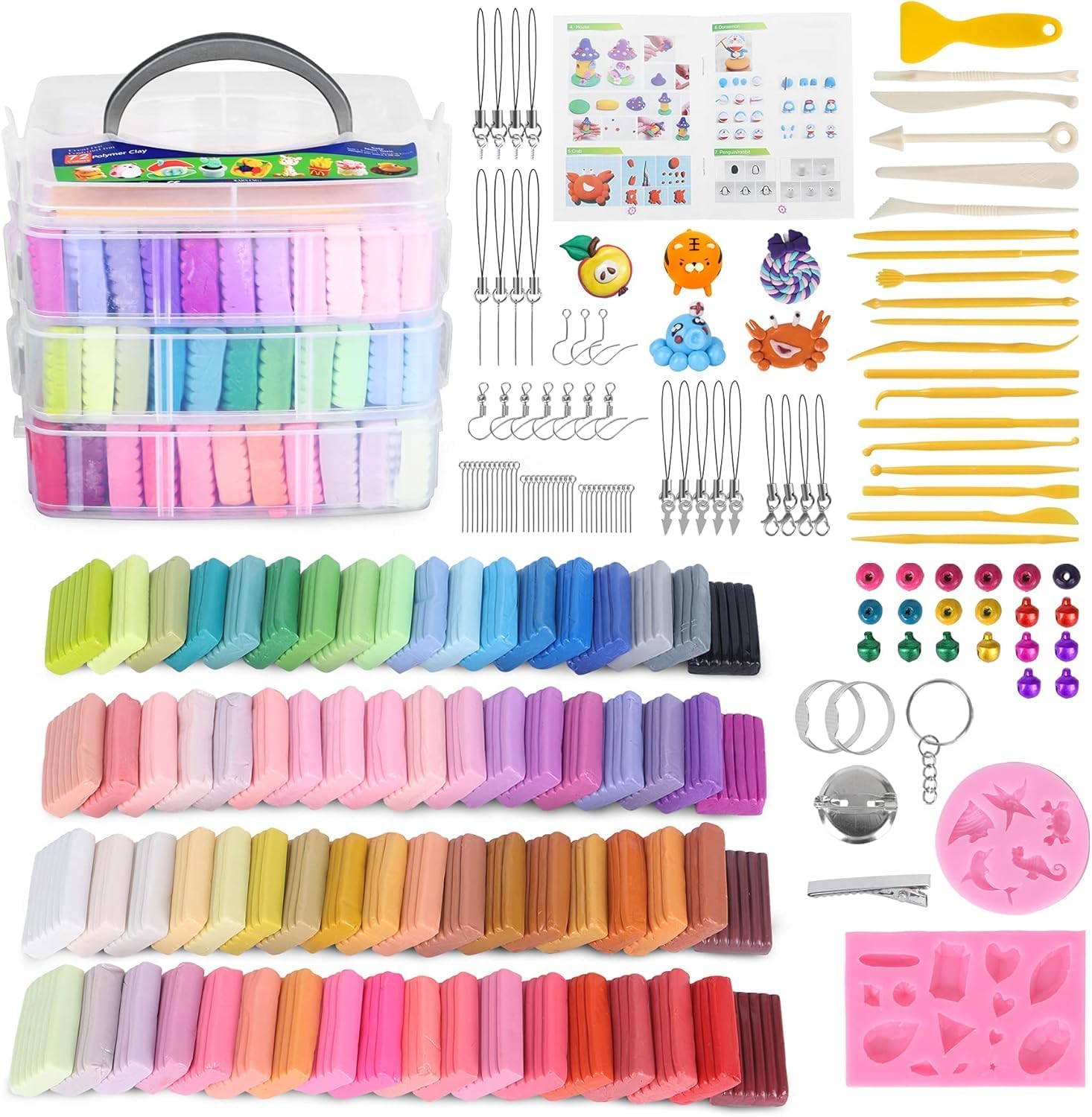 Aestd-ST Polymer Clay Kits with 72 Colors and Tools for Fun