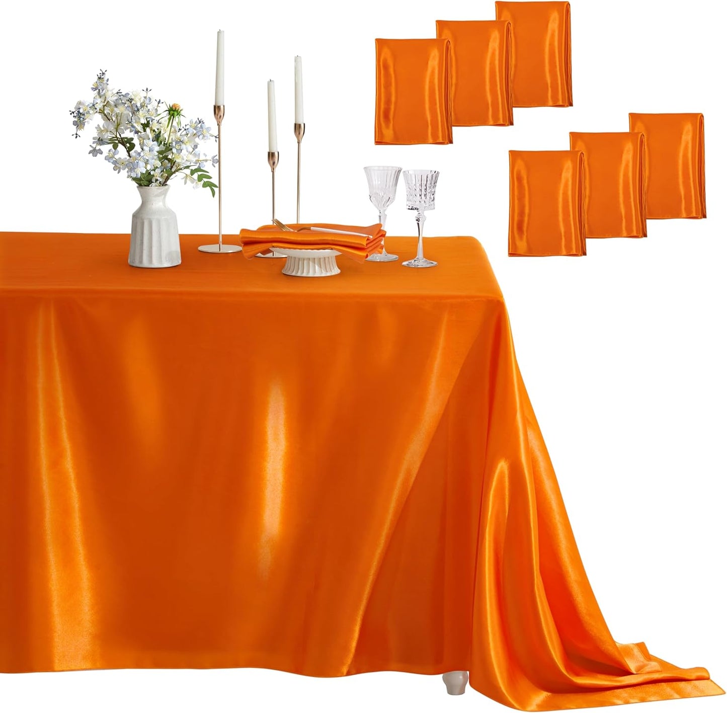Satin Table Cover Rectangle for Elegant Wedding Banquet Use