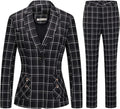 Womens 2 Piece Plaid Suits Set Business Office One Button Blazer made