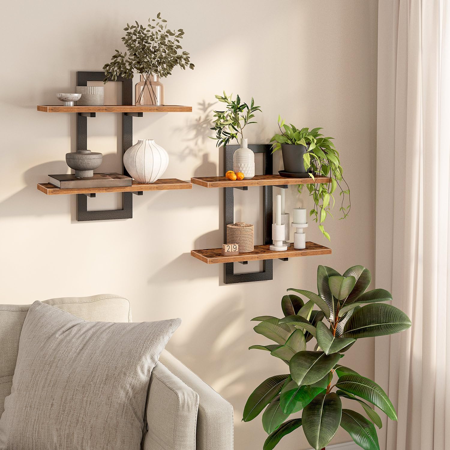 HOOBRO Floating Shelves Set of 2 for Stylish Home Storage