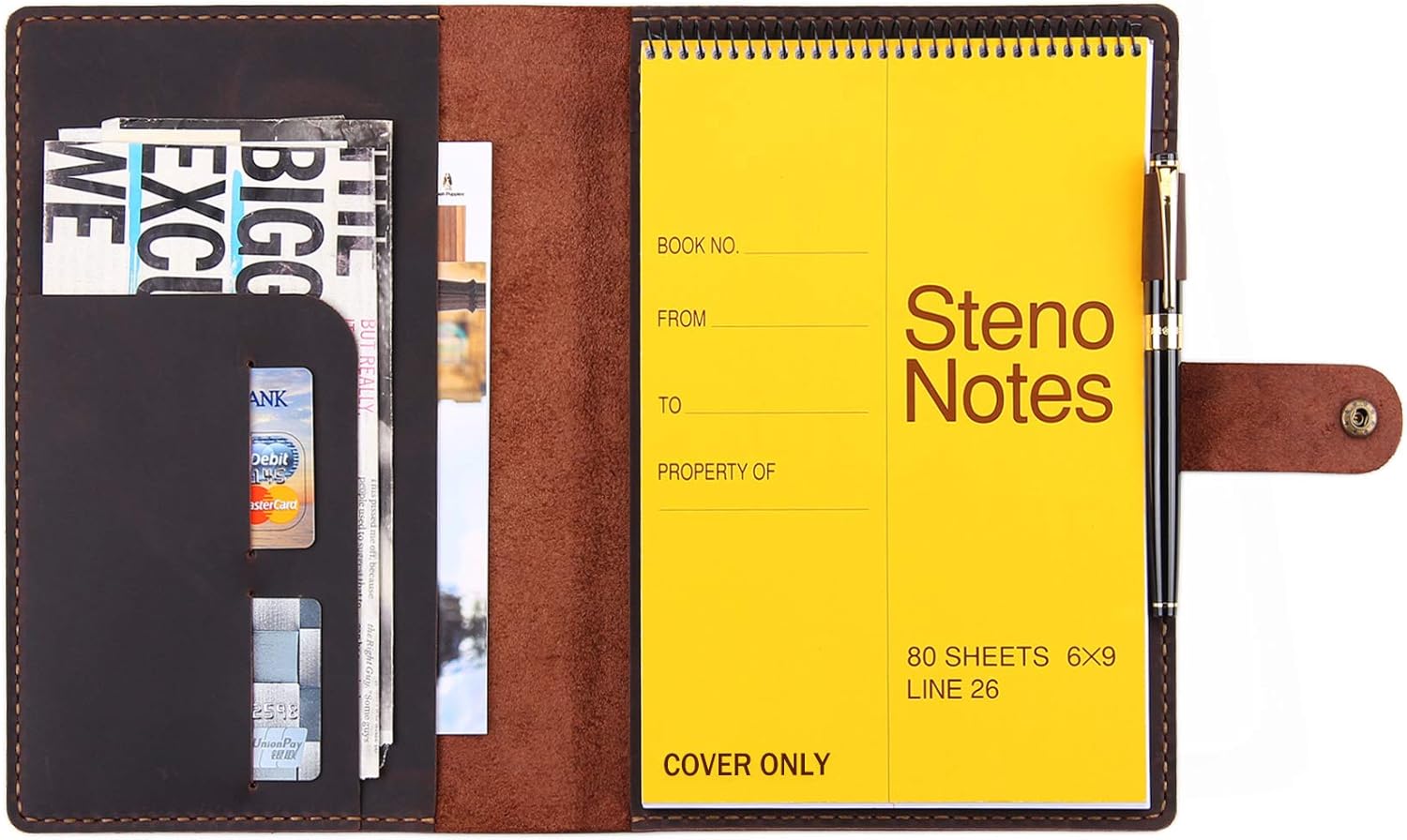 Robrasim Leather Cover for 6x9 Steno Notebook - Coffee Color