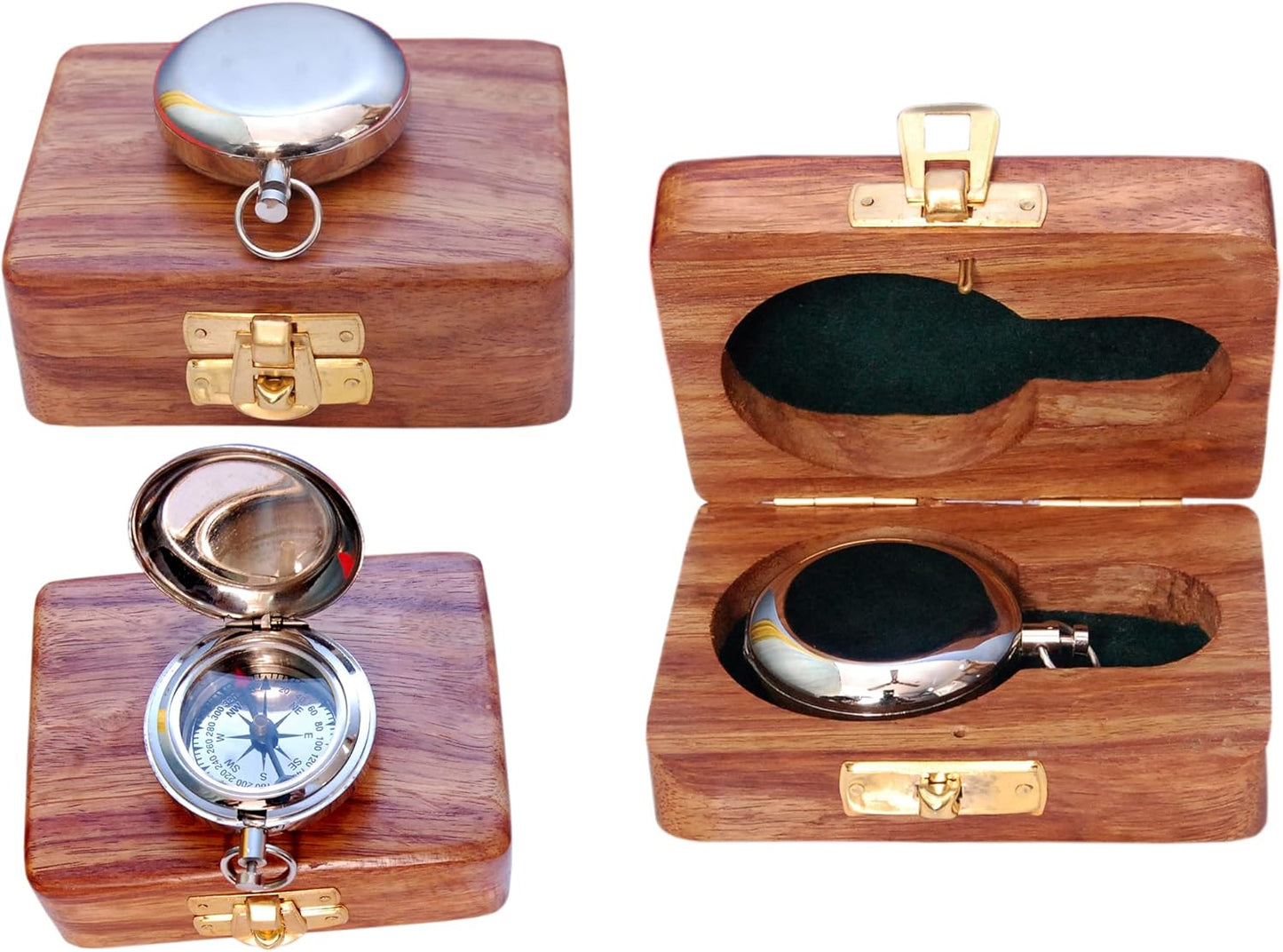 Antique Brass Nautical Compass - Gift for Him - for Camping & Hiking