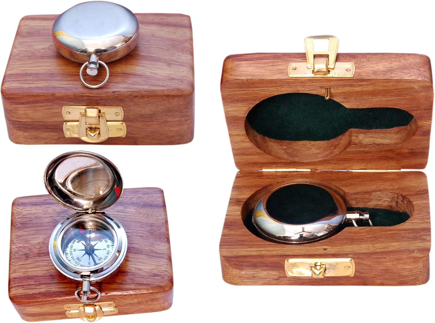Antique Brass Nautical Compass - Gift for Him - for Camping & Hiking