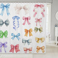 Bowknot Bathroom Curtains for Kids Colorful Bow-tie Princess Style