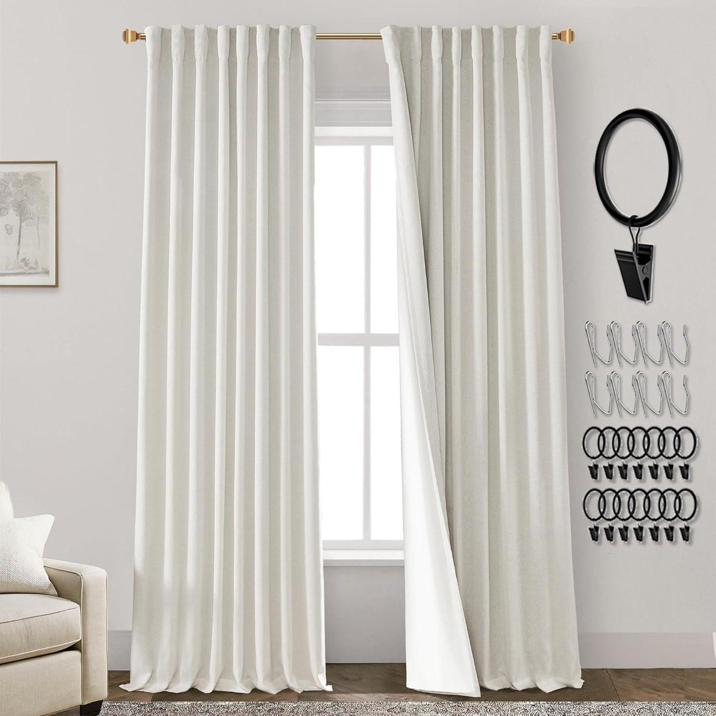 120 Inch Blackout Extra Long Curtains for Large Windows