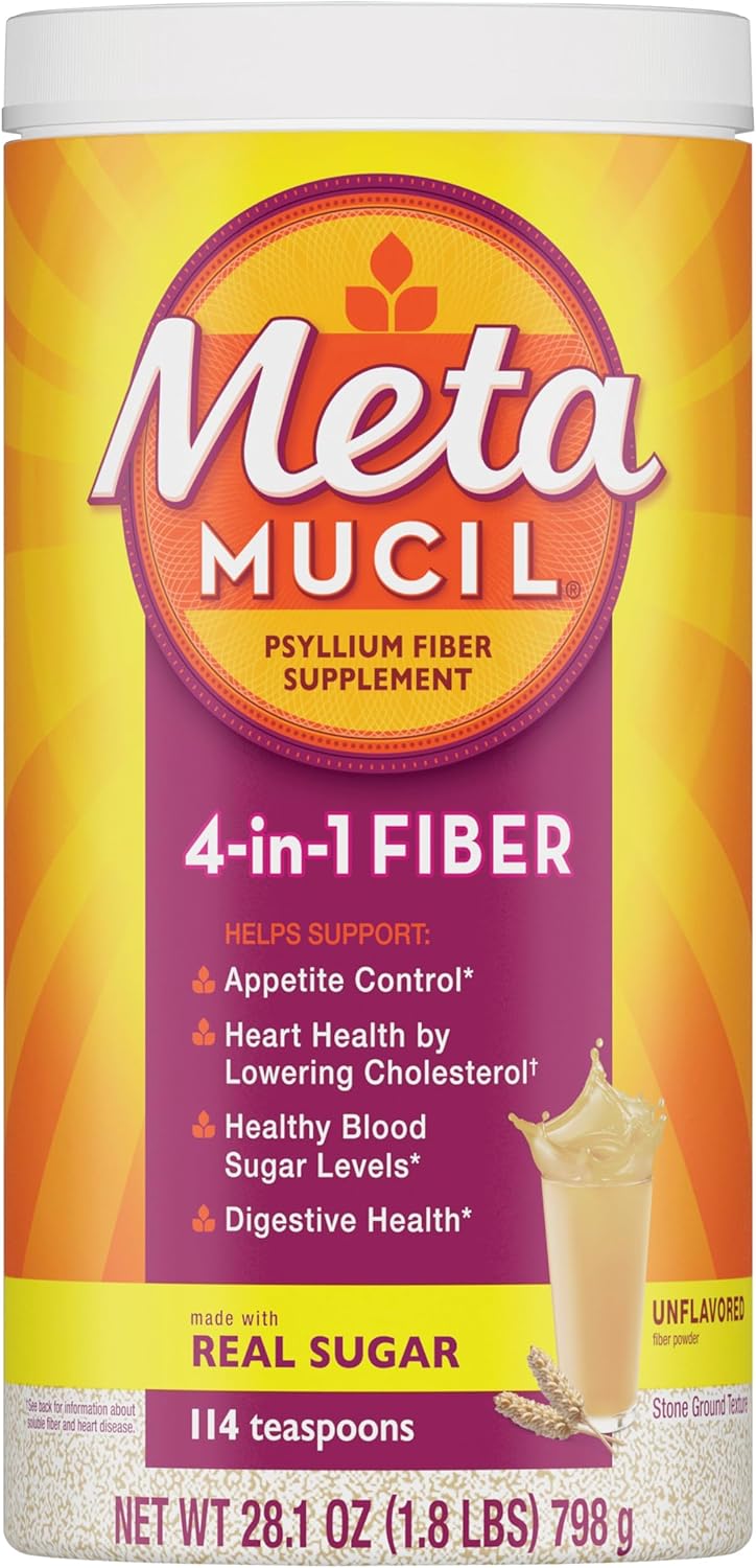 Metamucil Unflavored Psyllium Husk Powder for Daily Fiber Needs