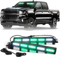 XRIDONSEN Green White Emergency Visor Strobe Light Bar - Day/Night