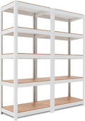 HOMEDANT House 5 Tier Laminated Metal Shelving Unit for Storage