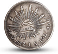 1882 Mexico 8 Reales Antique Silver Coins - Historical Collectible
