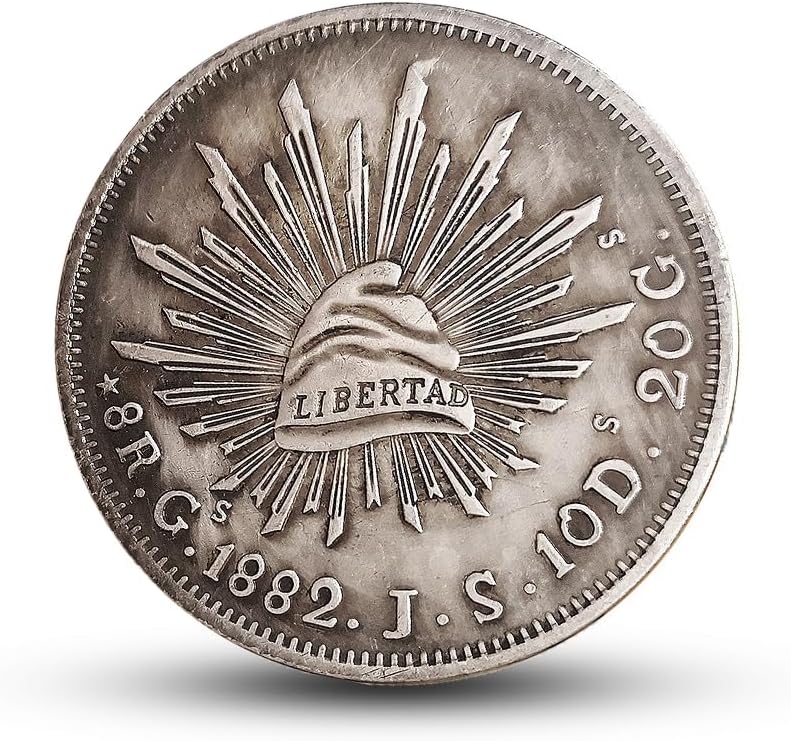 1882 Mexico 8 Reales Antique Silver Coins for Collectors