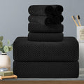 8-Piece Black Bath Towels Set 600 GSM - Oversized Soft Luxury Towels