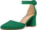 Women's Pointed Toe Low Chunky Heels in Wide Sizes - Comfortable