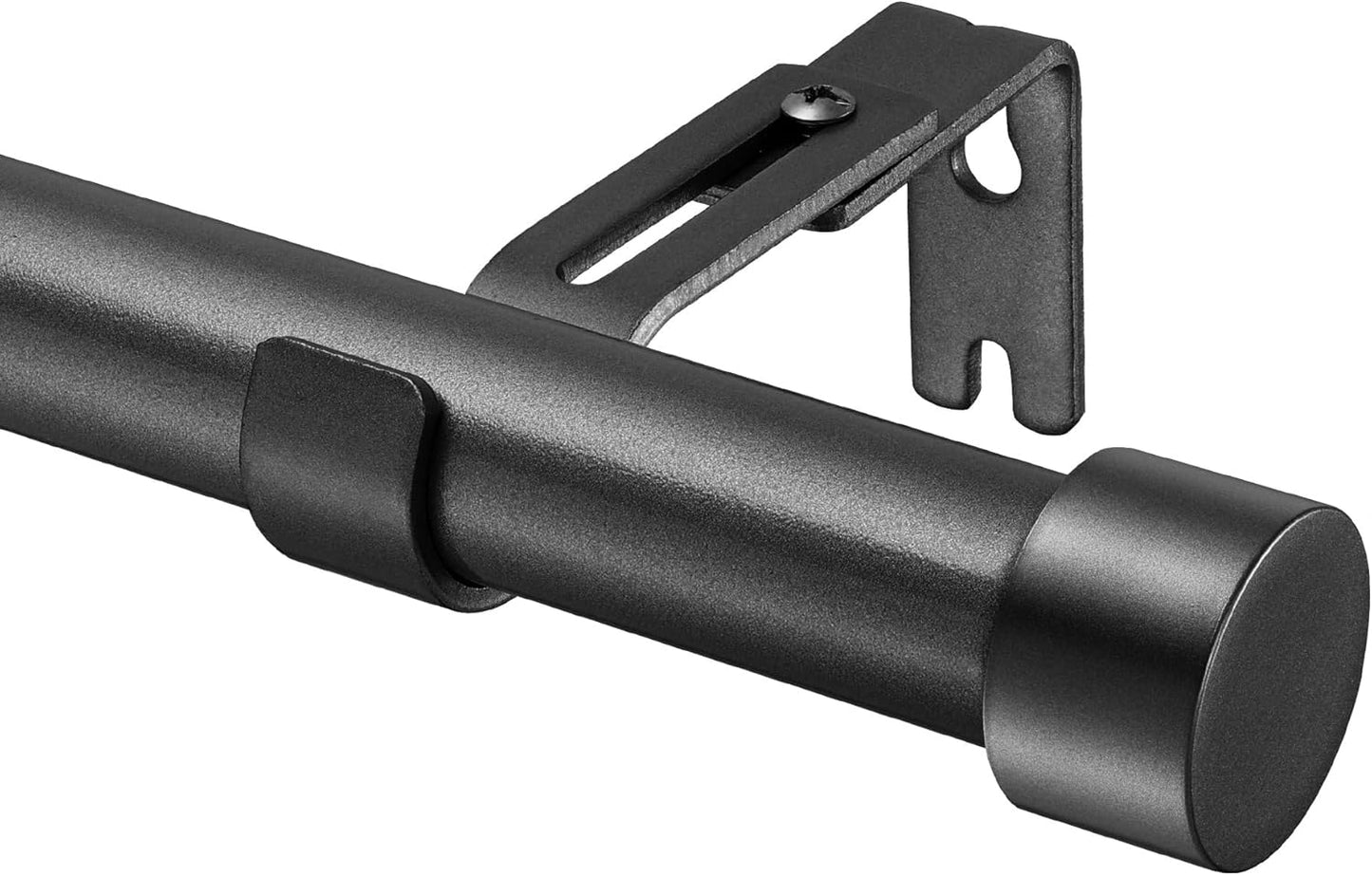 Adjustable 1 Inch Black Curtain Rod: 48-84 Inch