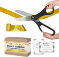Crutello Giant Ribbon Cutting Kit 20 in Scissors with 30 ft Gold