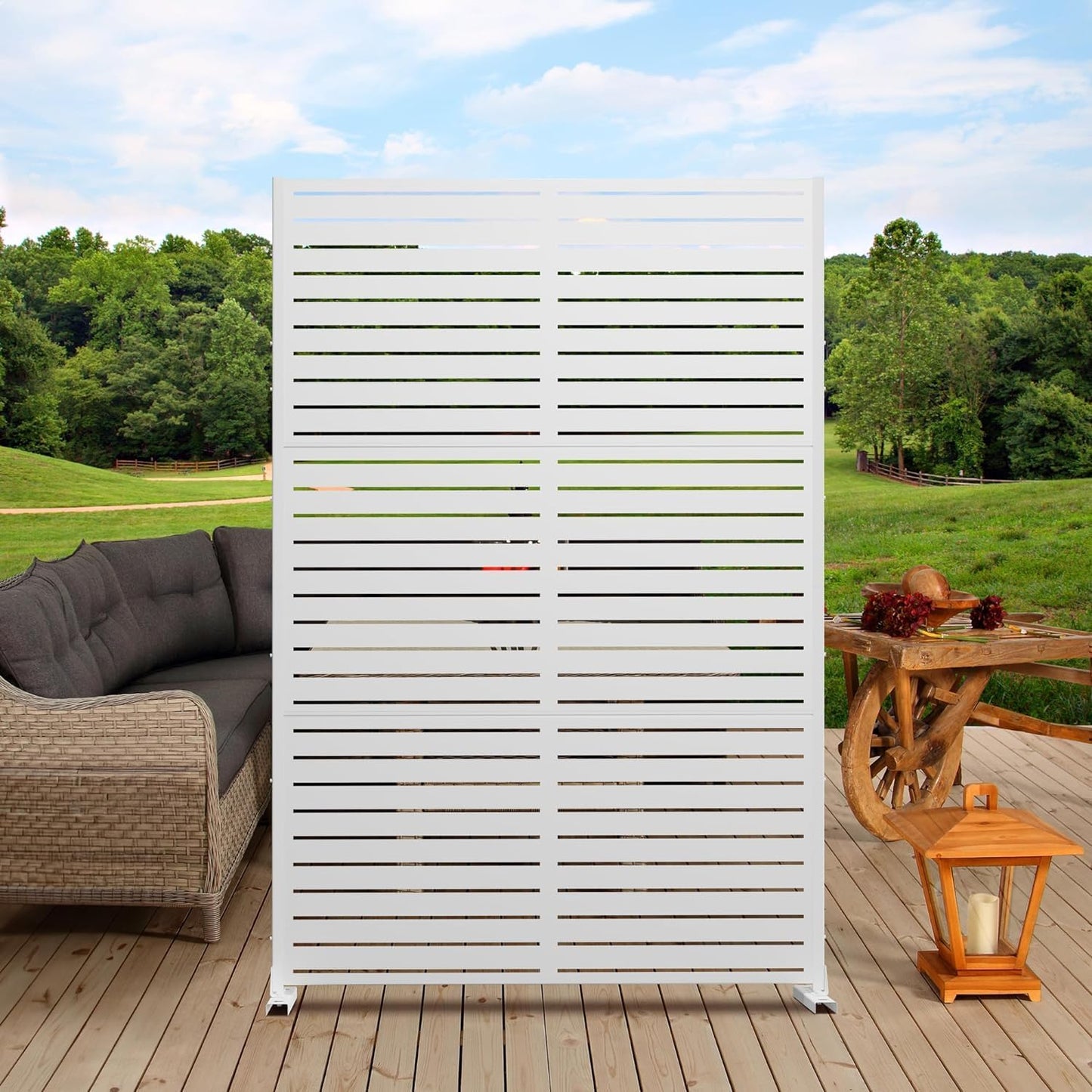 Metal Privacy Screen Outdoor 72in H47in W for Stylish Privacy