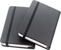 2 Pack Small Pocket Notebook 3.5in x 5.5in - Black PU Leather