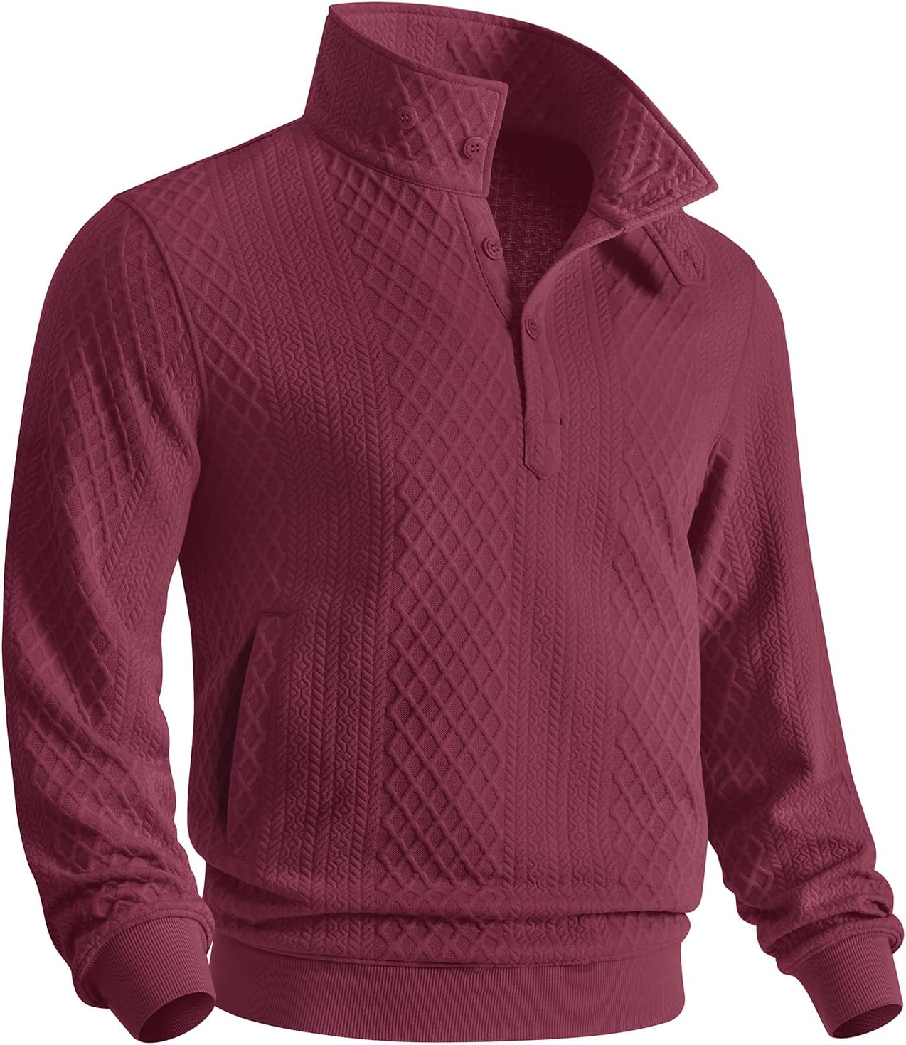 CANGHPGIN Sweatshirts for Men with Stand Collar and Pockets