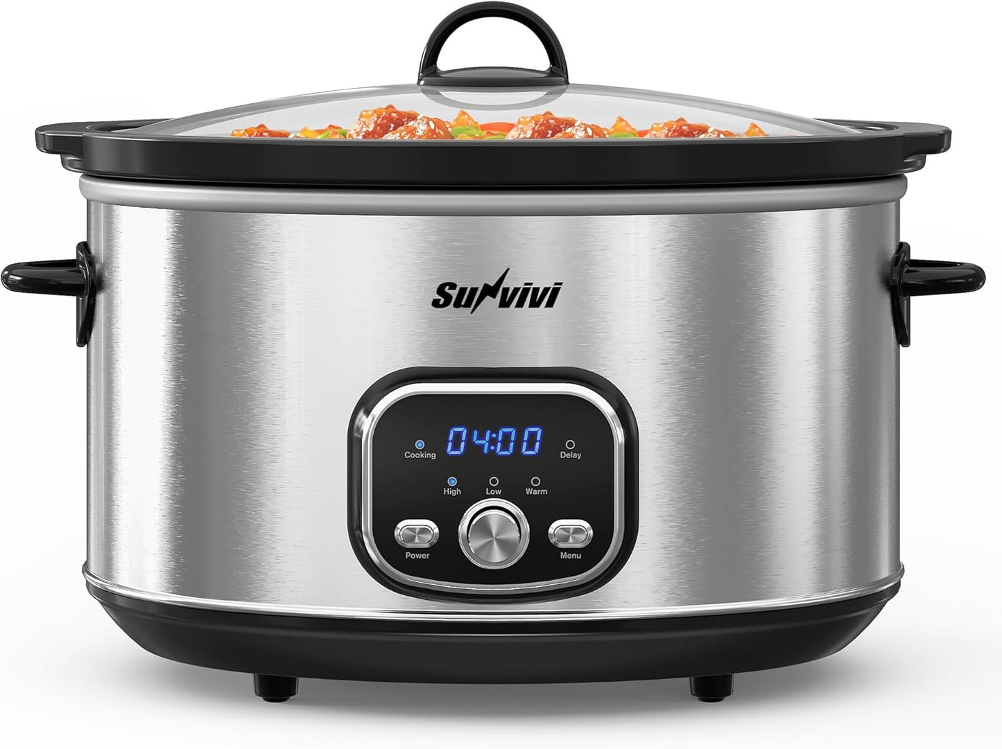 Sunvivi Slow Stew Pot - 8.5 QT Multi-Cooker for Family Meals
