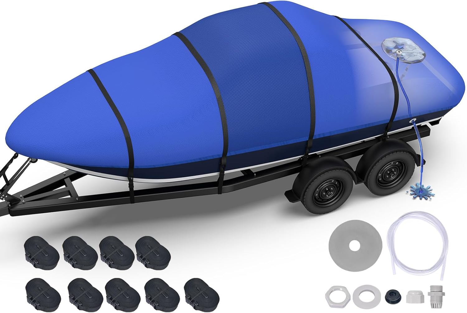 Heavy Duty Boat Cover 17ft-19ft with Waterproof Drainage System