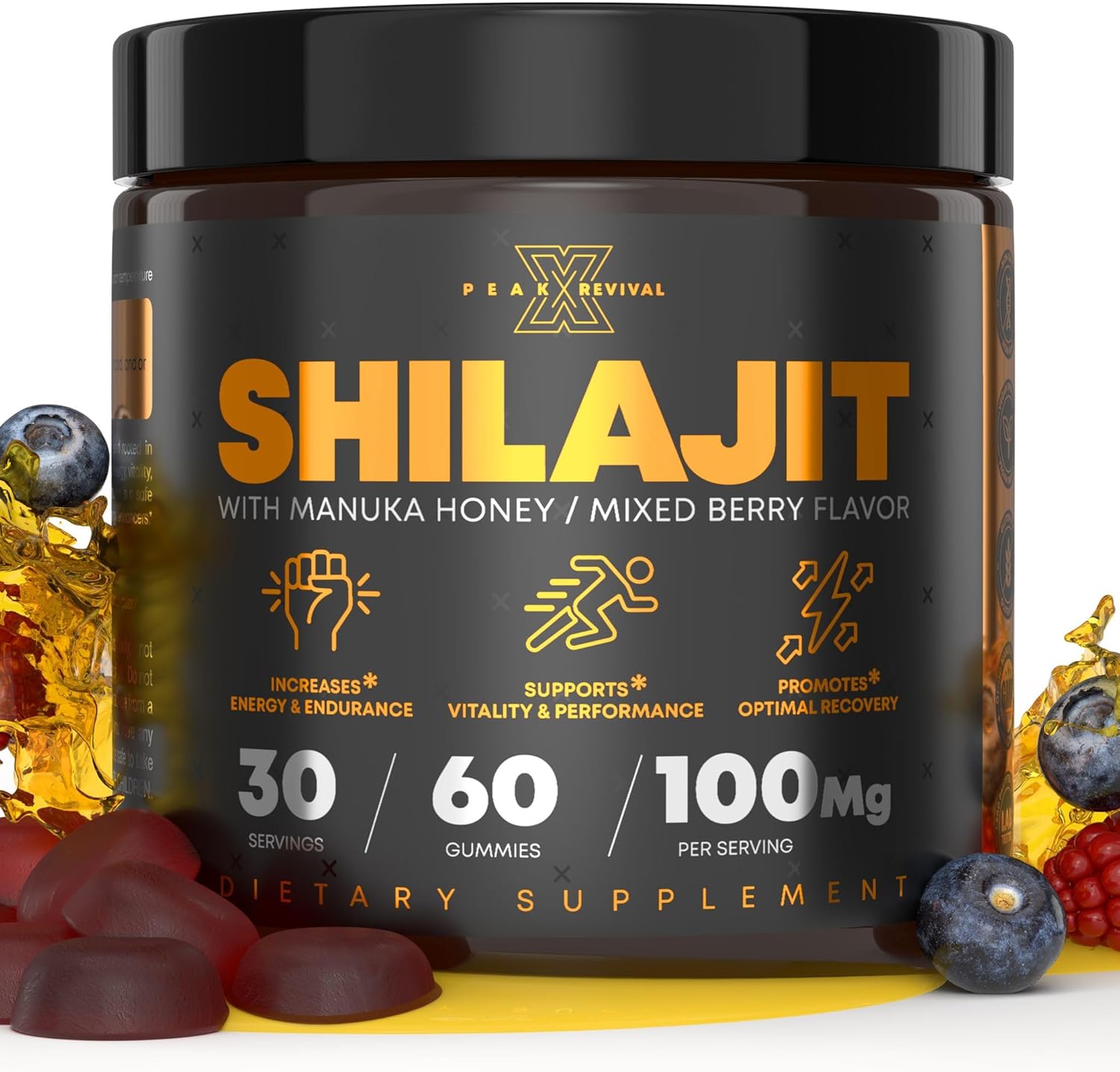 Peak Revival Shilajit Gummies with Manuka Honey for Energy