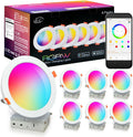 4 Inch LED Recessed Downlights Compatible with Alexa - RGB, App