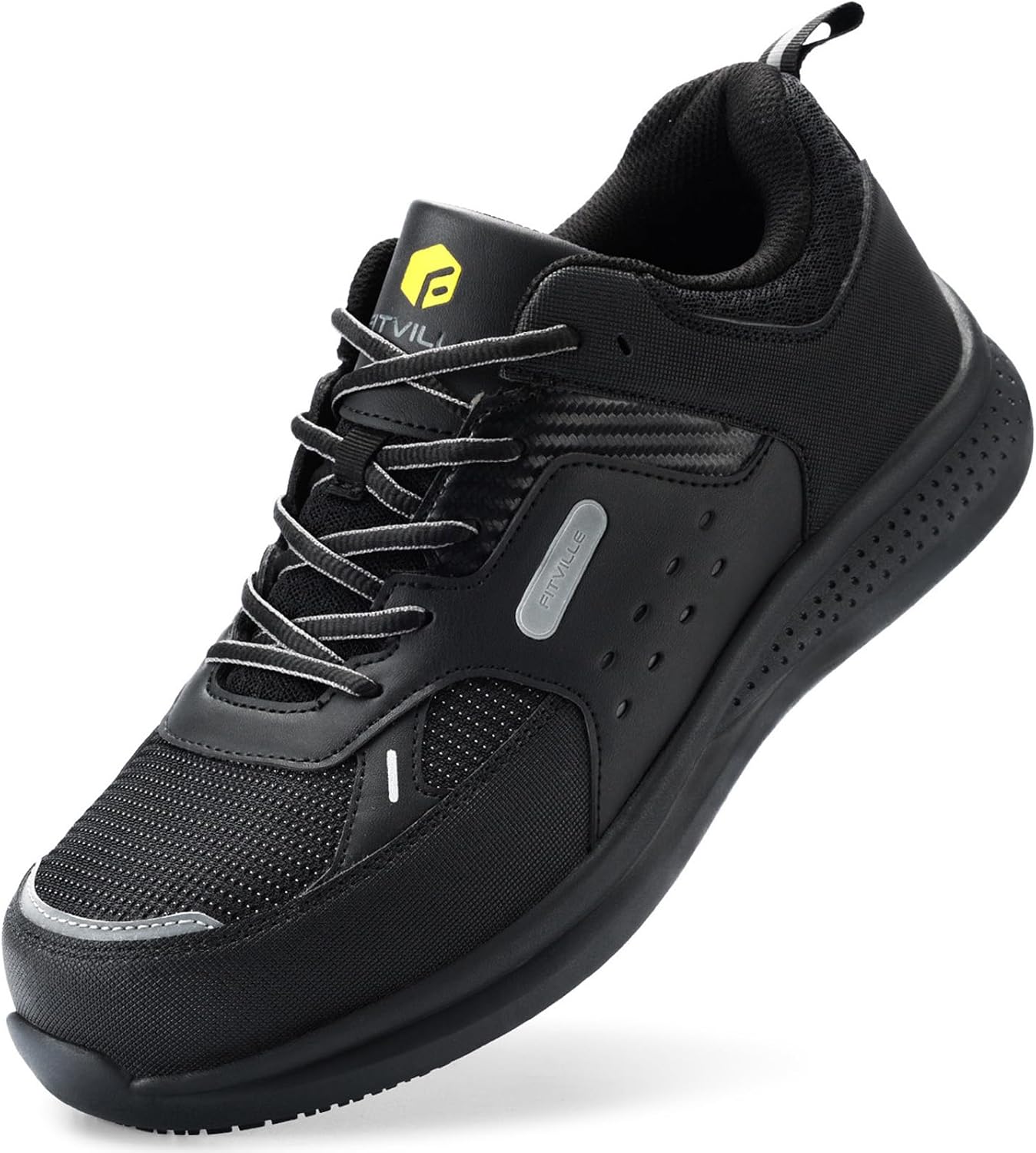 FitVille Extra Wide Steel Toe Shoes for Men - Ultimate Comfort