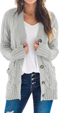 Open Front Chunky Cable Knit Cardigan Sweater - Cozy Fall Layering