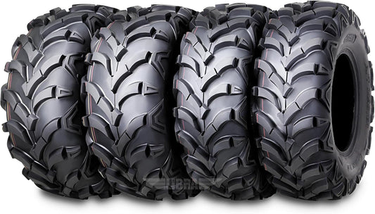 WANDA Set of 4 ATV/UTV Tires 24x8-12 & 24x10-11 for Tough Terrain