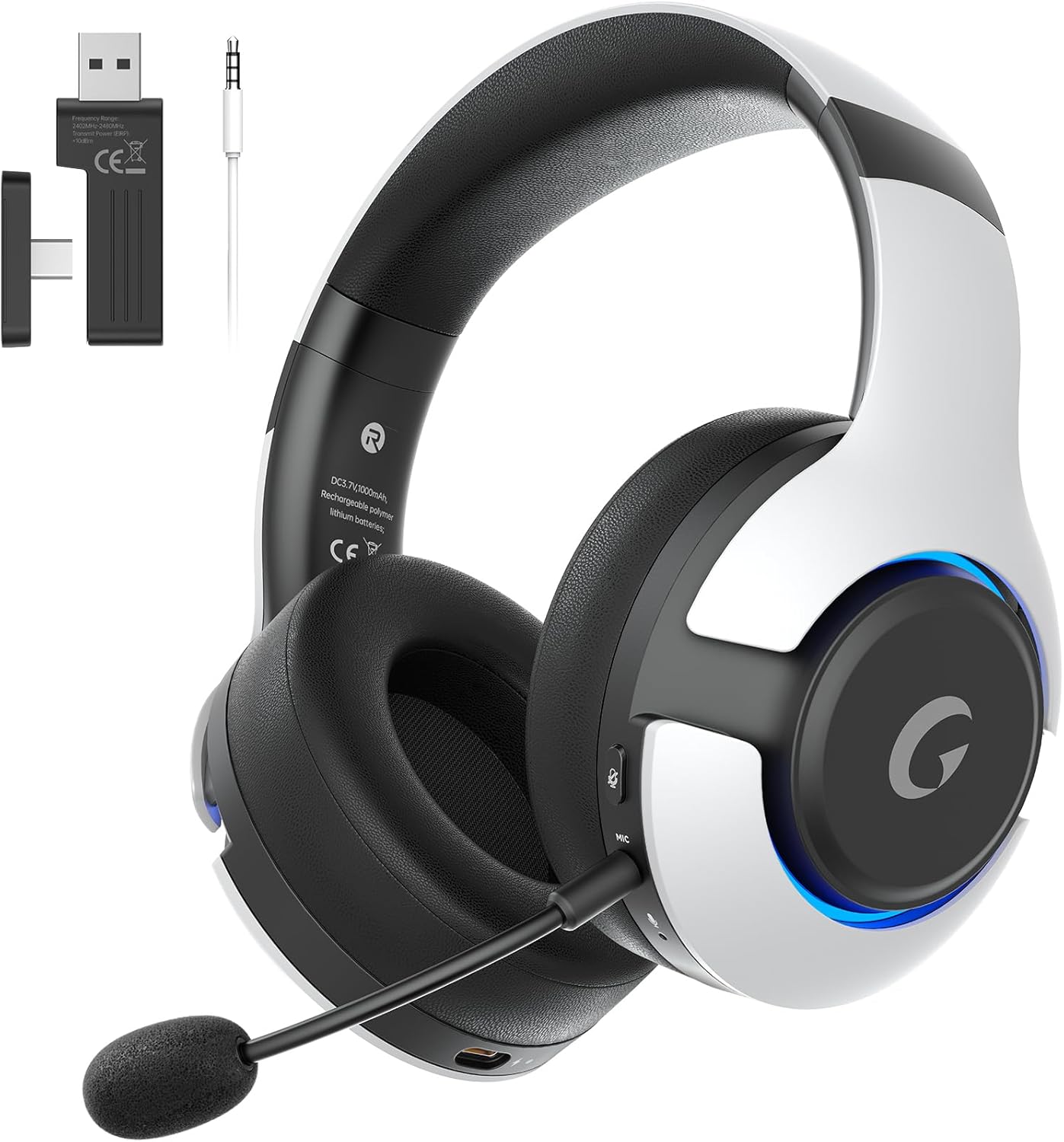 Wireless Gaming Headset | Noise Canceling Mic | 45H Battery | RGB Light