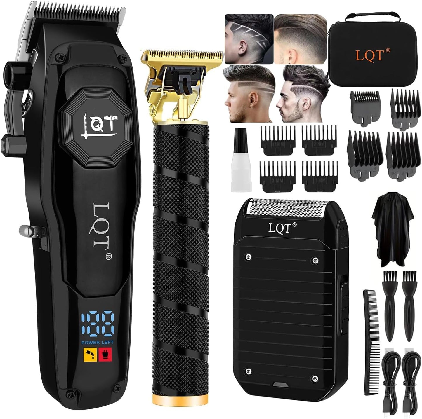 Professional Hair Clippers for Men - Cordless Grooming Kit