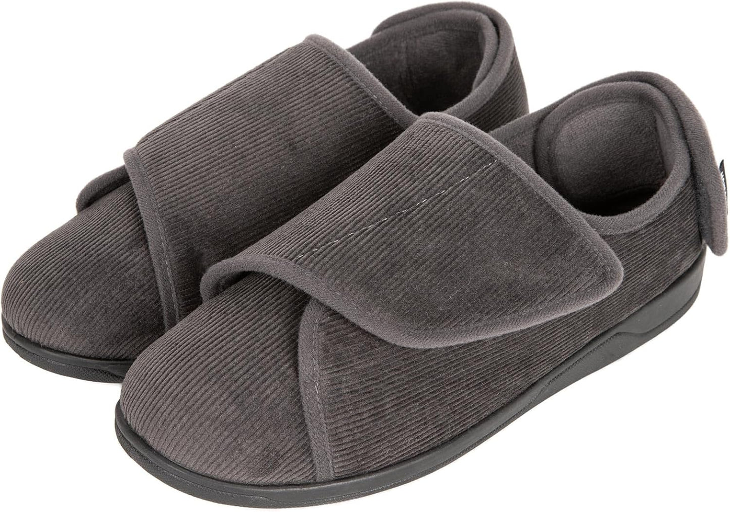 HomeTop Men's Corduroy Slippers for Diabetic Swollen Feet