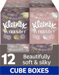 Kleenex Ultra Soft Facial Tissues - Pack of 12 Cube Boxes