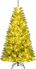 Goplus 6 ft Pre-Lit Artificial Christmas Tree - Full, Warm White Glow