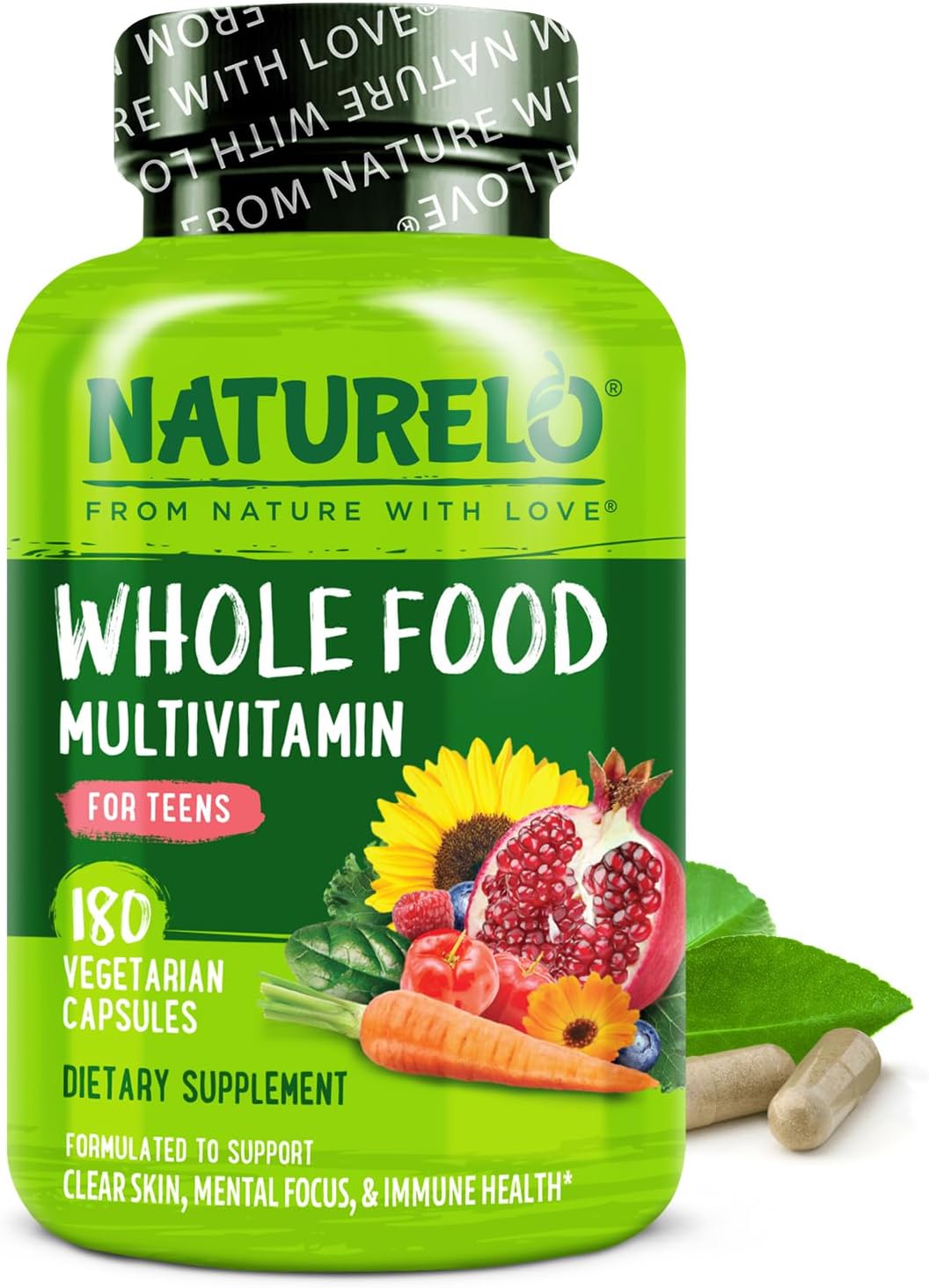 NATURELO Teen Multivitamin - Whole Food Supplement for Teens