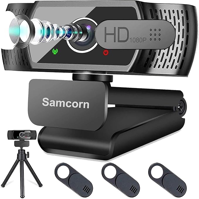 1080P HD Webcam with Microphone for Desktop and Laptop Use